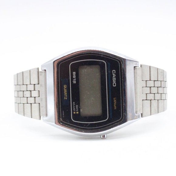 Casio Lithium b612 Digital Watch Mens Silver Tone Stainless Steel Retro 1988 - Picture 5 of 8